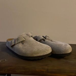 Suede Birkenstock bostons